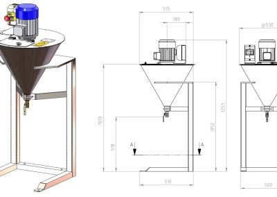 Miscelatore vernice inox 25l Optional base fissaggio