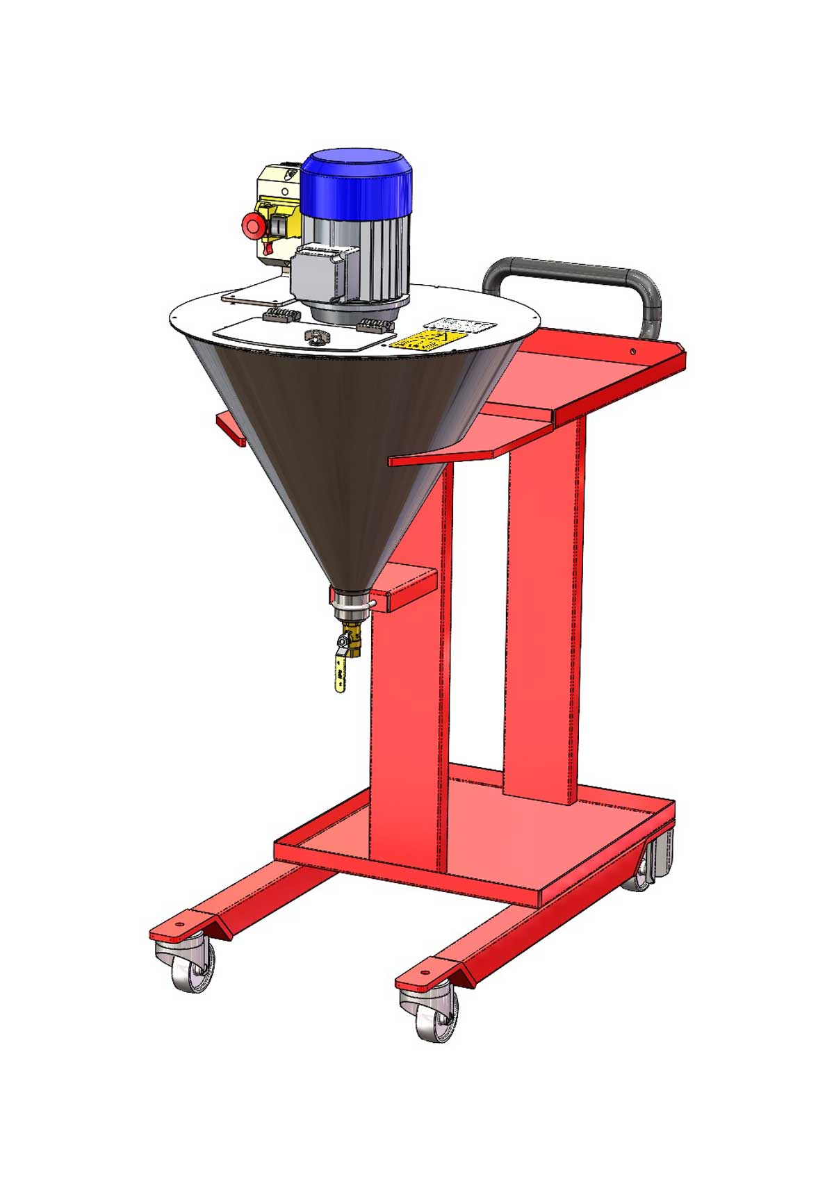 Miscelatore per vernice inox 25l su carrello