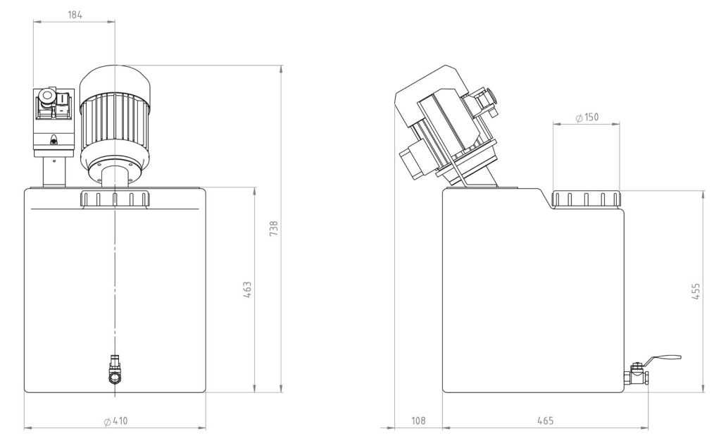 Miscelatore vernice plastica 50l dimensioni