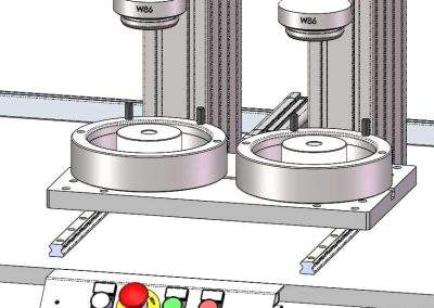 Banco prova tenuta flange Slitta posizionamento pezzi