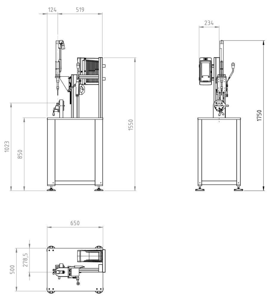 Sistema avvitatura manuale biella Dimensioni